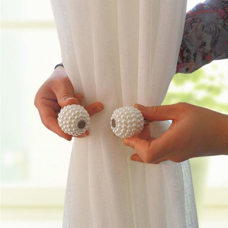 Fashion Adornments Pearl Magnetic Buckle Curtain Strap(Pink) by bashfashion