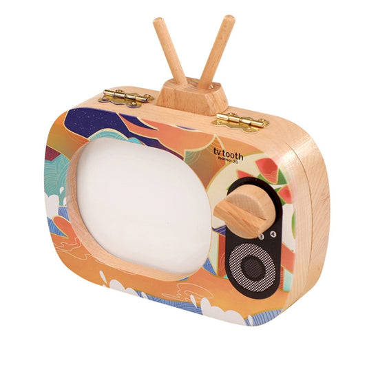 Creative Wooden Children TV Set Deciduous Tooth Preservation Box Baby Teeth Tooth House Storage Box by bashfashion