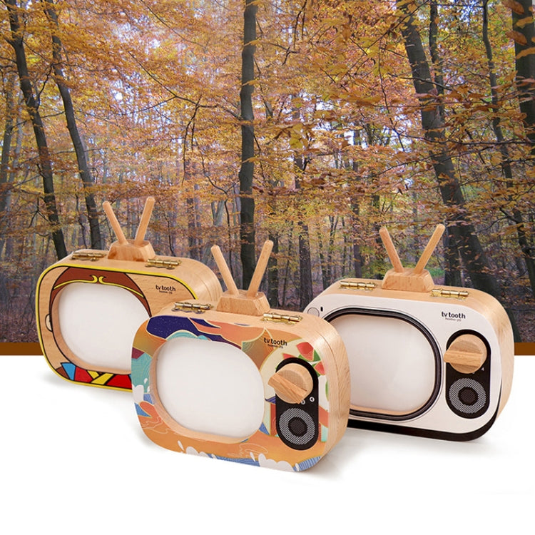 Creative Wooden Children TV Set Deciduous Tooth Preservation Box Baby Teeth Tooth House Storage Box by bashfashion