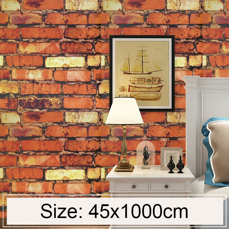 Rainbow Stone Rainbow Stone Creative 3D Stone Brick Decoration Wallpaper Stickers Bedroom Living Room Wall Waterproof Wallpaper Roll, Size: 45 x 1000cm by bashfashion