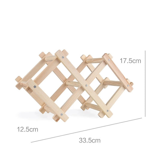 3 Bottles Racks Foldable Wine Stand Wooden Wine Holder Kitchen Bar Display Shelf(Wood) by bashfashion