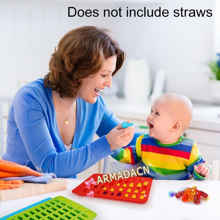 2 PCS 50 Holes Small Bear Chocolate Tray Silicone Mold Cookie Mold Candy Mold, Random Color Delivery, Size: 19*13.7*1cm by bashfashion