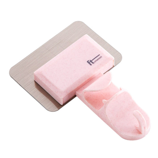 2 PCS Bathroom Creative Traceless Wall-Mounted Hook(Pink) by bashfashion