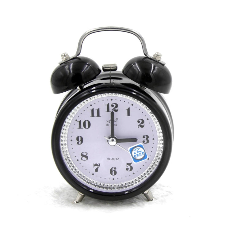 Fashion Mute Metal Alarm Clock with Night Light, Size: 12*8.5cm(Black) by bashfashion