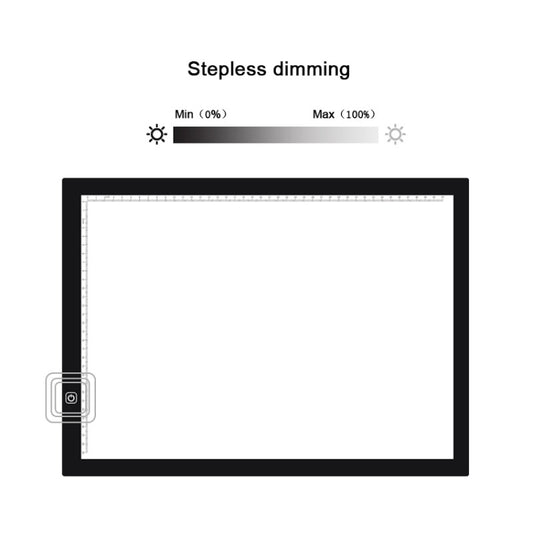 A3 Size 8W 5V LED Ultra-thin Stepless Dimming for Acrylic Copy Boards for Anime Sketch Drawing Sketchpad, with USB Cable by bashfashion