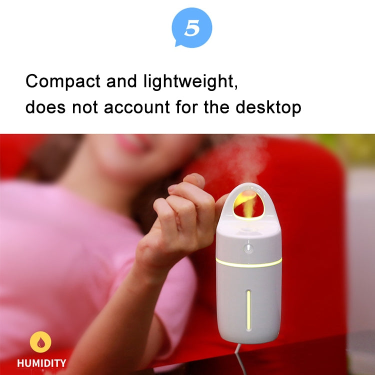 1.5W - 2W 175ml Mini Portable USB Negative Ions Humidifier Beauty and Water Supplement Instrument with Colorful LED Light(White) by bashfashion