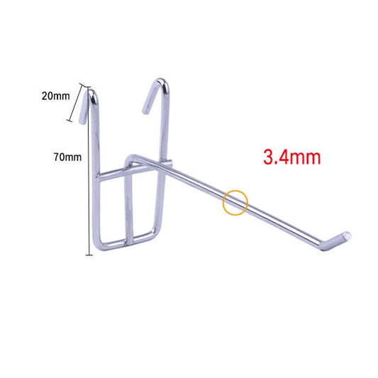 10pcs 3.5mm Supermarket Iron Grid Shelf Hook, Length: 25cm by bashfashion