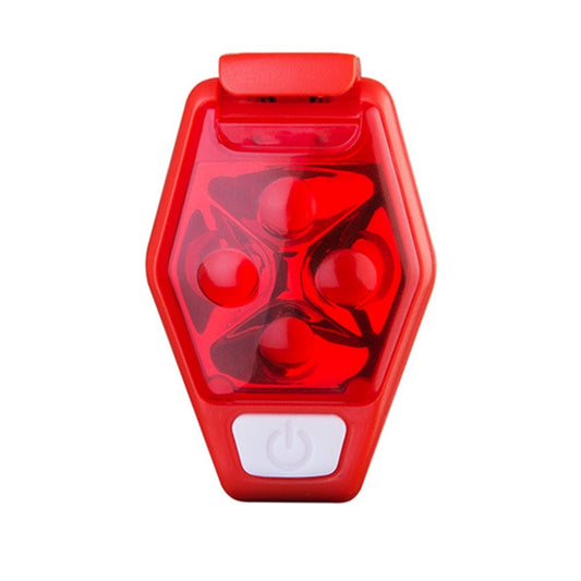 Multifunctional Outdoor Bicycling Running Warning Light Bicycle Taillight LED Back Clip Light(Red) by bashfashion