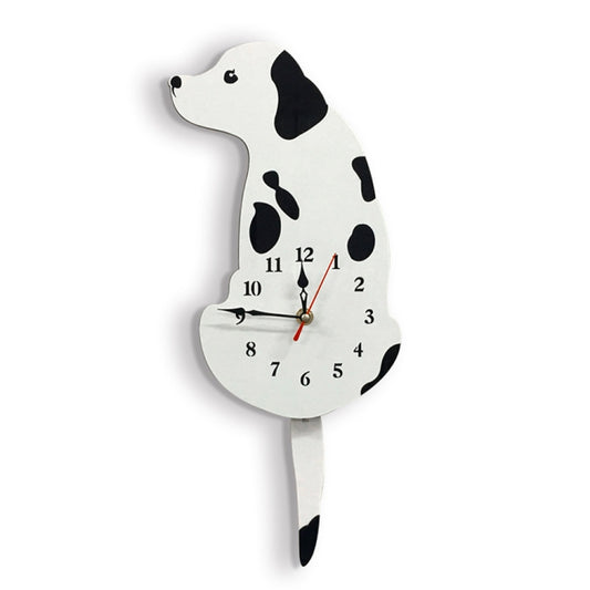 Home Office Bedroom Decoration Battery Operated Dog Shaped Wall Clock with Swinging Tails, Size : 42 x 18cm (White) by bashfashion
