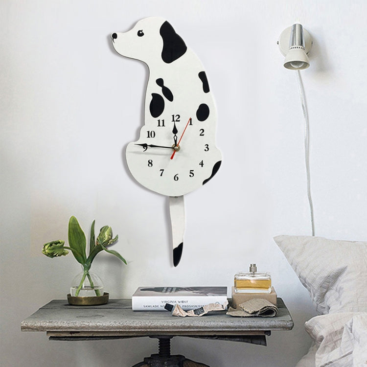 Home Office Bedroom Decoration Battery Operated Dog Shaped Wall Clock with Swinging Tails, Size : 42 x 18cm (White) by bashfashion