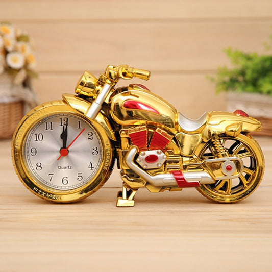 Cartoon Motorcycle Alarm Clock Bedroom Plastic Pointer Alarm Clock, Size: 23*13*6cm(Gold, Red) by bashfashion