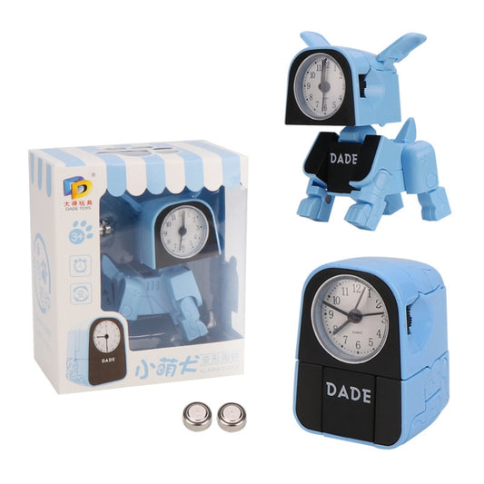 Mini Manual Child Deformation Alarm Clock Robot Toy (Blue) by bashfashion