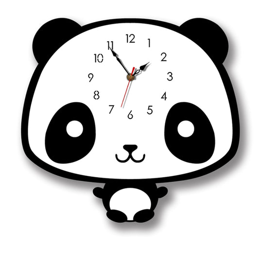 Creative Home Office Bedroom Decoration Panda Swing Acrylic Wall Clock by bashfashion