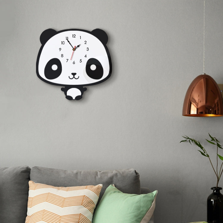 Creative Home Office Bedroom Decoration Panda Swing Acrylic Wall Clock by bashfashion