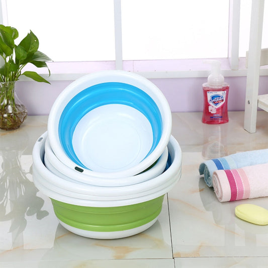 Home Portable Environmental Silicone Travel Folding Wash Basin, Size: M by bashfashion
