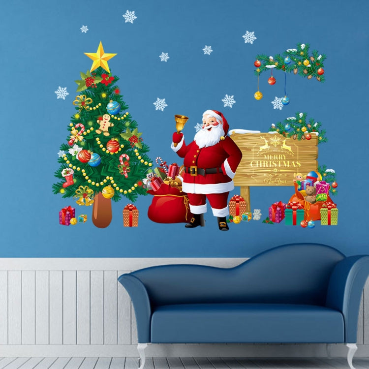 Christmas Tree Santa Claus Living Room Bedroom Removable Wall Sticker Decoration by bashfashion