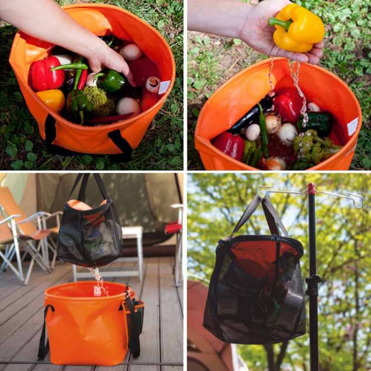 30L 4 in 1 PVC Outdoor Folding Double Drain Basket Camping Fishing Gear Bag by bashfashion