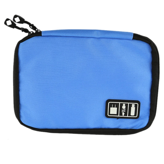Portable Travel Organizer Storage Collection Bag Case Pouch Digital Gadget Electronic Accessories, Size: 25.7*18.5*1.2cm(Blue) by bashfashion