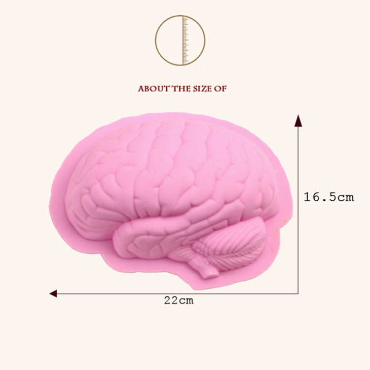 Human Brain Shape Silicone Baking Halloween Cake Mold Pudding Dessert Mold(Pink) by bashfashion