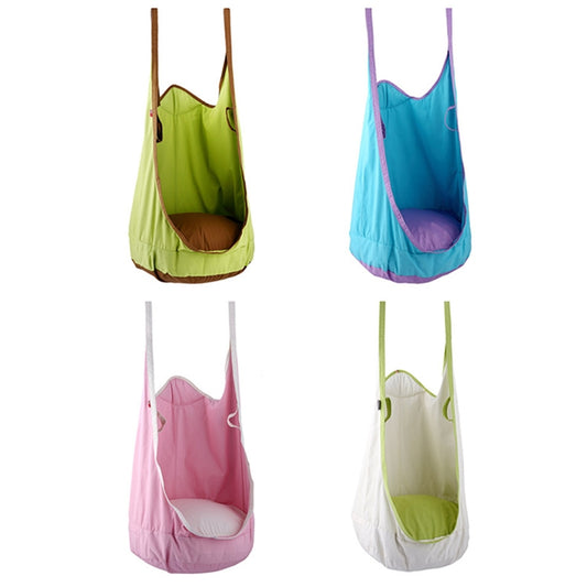Adult and Children All-cotton Canvas Swing Outdoor Sports Toys Hanging Hammock, Size: 55*75*145cm, Random Color Delivery by bashfashion