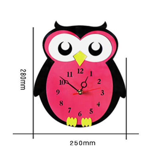 11*10 inch Children Bedroom Room Decor Battery Operated Owl Shaped Mute Non Ticking Round Wall Quartz Clock by bashfashion