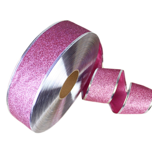 2m Christmas Party Decoration Glitter Powder Christmas Tree Decoration Ribbon(Pink) by bashfashion