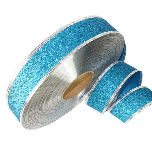 2m Christmas Party Decoration Glitter Powder Christmas Tree Decoration Ribbon(Baby Blue) by bashfashion