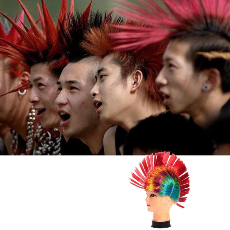 Funny Christmas Halloween Wig Masquerade Headdress Mohawk Hair Comb, Random Color Delivery by bashfashion
