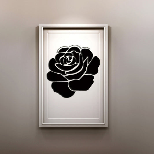 3D Flower Pattern Mirror Acrylic Wall Stickers Creative Home Living Room Wall Sticker Decor,Size:22*22cm(Black) by bashfashion