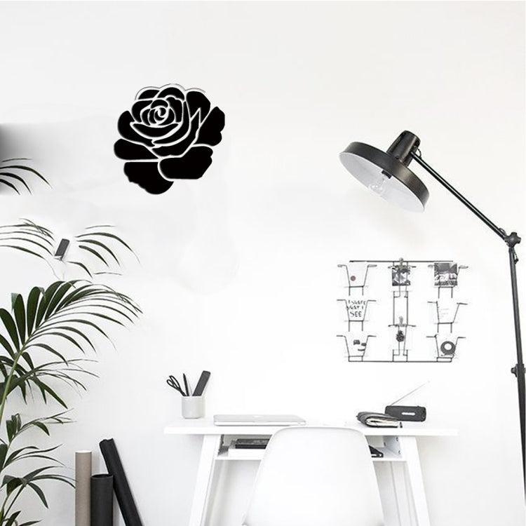 3D Flower Pattern Mirror Acrylic Wall Stickers Creative Home Living Room Wall Sticker Decor,Size:22*22cm(Black) by bashfashion