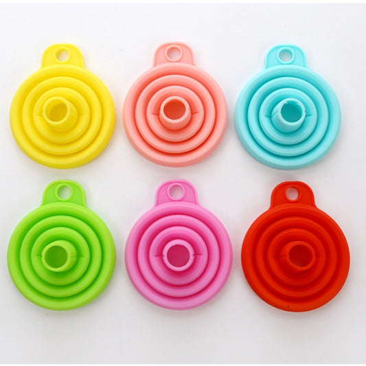 Mini Silicone Foldable Telescopic Funnel Random Color Delivery by bashfashion