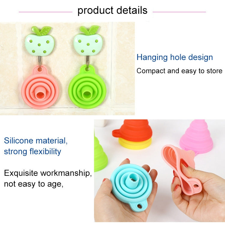 Mini Silicone Foldable Telescopic Funnel Random Color Delivery by bashfashion