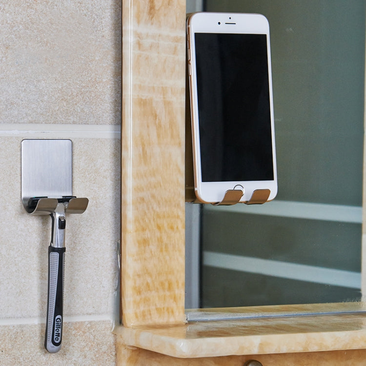 Stainless Steel Plug Power Cord Hook Bathroom Non-perforated Storage Rack, Size: 61x45mm by bashfashion