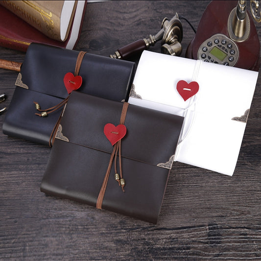 DIY Creativity Loose-leaf Imitation Leather Retro Love Heart Lock Pattern Commemorative Photo Album, Size: M by bashfashion