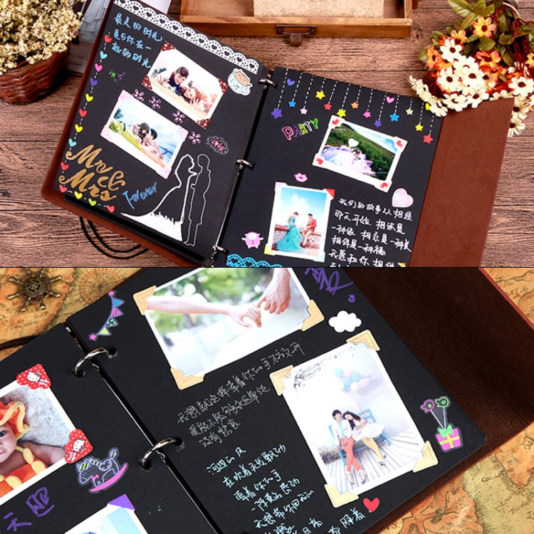 DIY Creativity Loose-leaf Imitation Leather Retro Love Heart Lock Pattern Commemorative Photo Album, Size: L by bashfashion