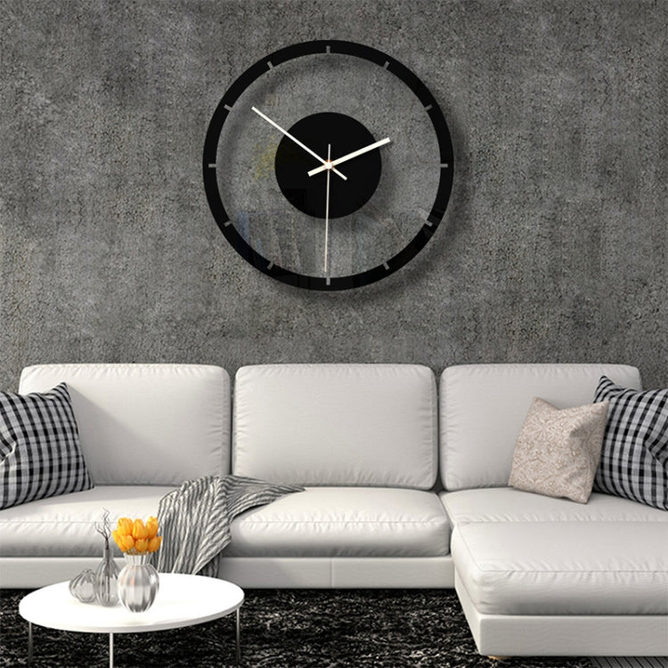 TM011 A Round Wooden Dial Transparent Acrylic Mute Wall Clock by bashfashion