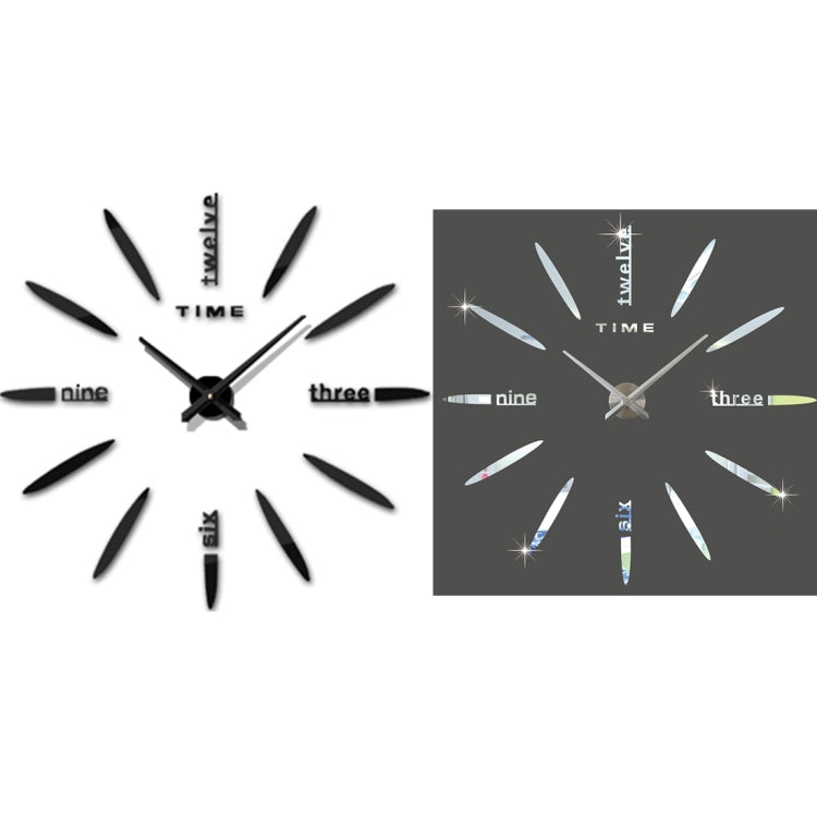 Bedroom Home Decor Large 3D Mirror DIY Wall Sticker Clock, Size: 100*100cm(Silver) by bashfashion