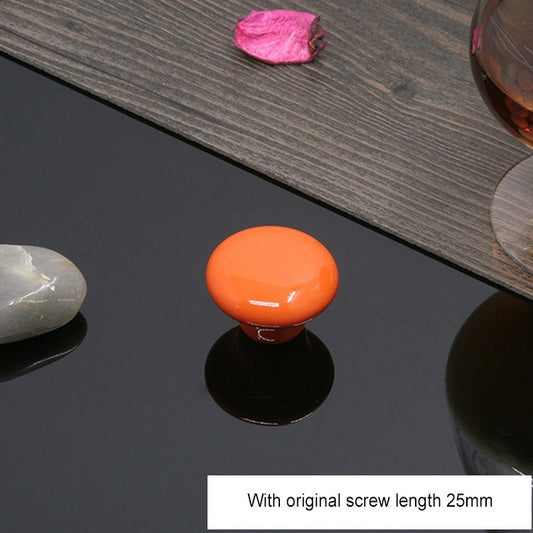 32mm Modern Literary Color Glazed Ceramic Cabinet Drawer Handle(Orange) by bashfashion