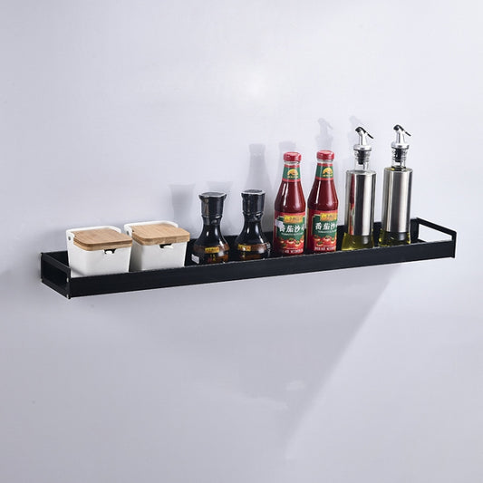 80cm Kitchen Multi-function Wall Hanging Holder Seasoning Storage Rack (Black) by bashfashion