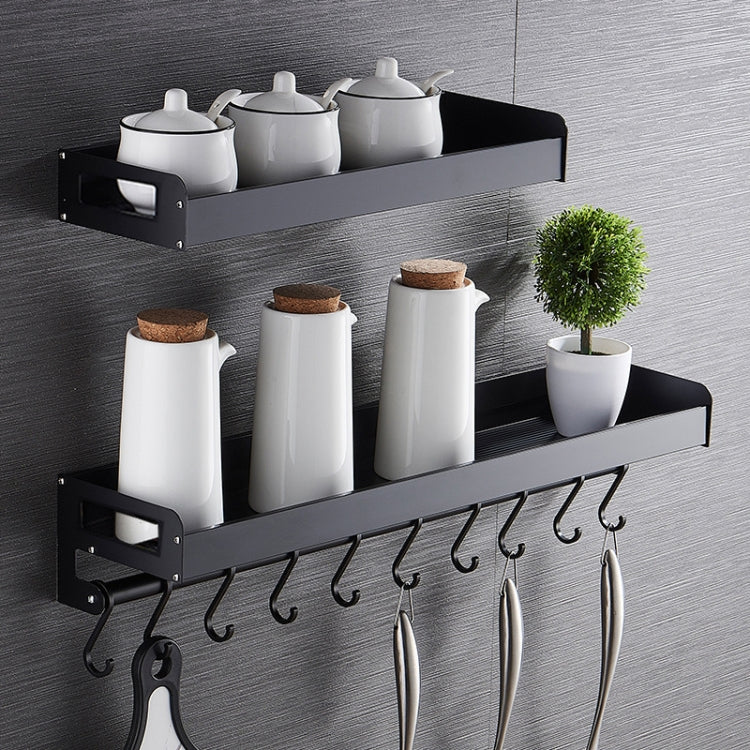 80cm Kitchen Multi-function Wall Hanging Holder Seasoning Storage Rack (Black) by bashfashion