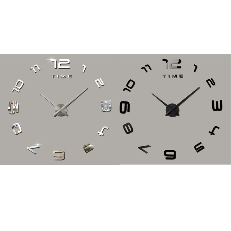 Bedroom Home Office Decoration Modern Frameless Large Number DIY 3D Mirror Wall Sticker Quiet Clock, Size: 100*100cm(Black) by bashfashion