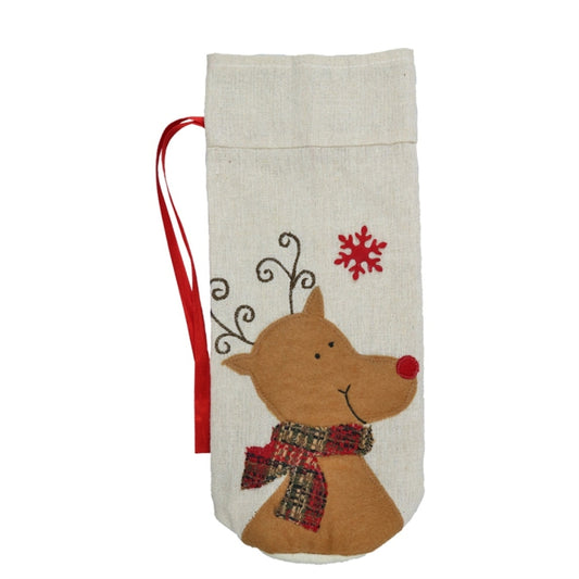 2 PCS CX20216 Elk Pattern Wine Bottle Bag Christmas Decoration by bashfashion