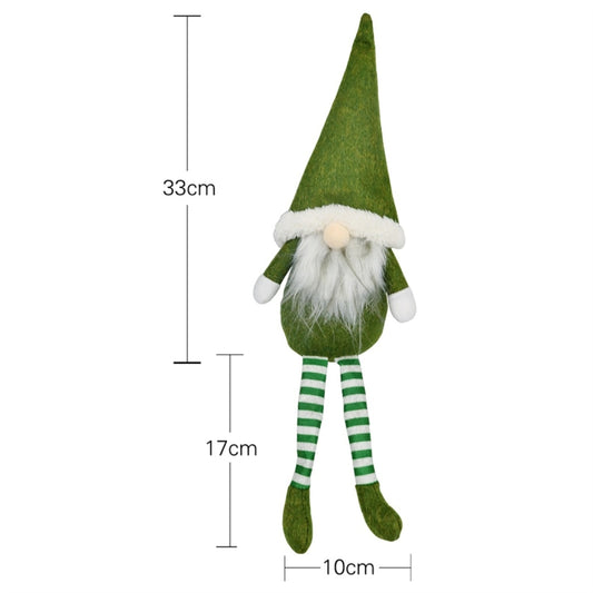 CX20218 Faceless Long-legged Sitting Doll Window Ornament Christmas Decoration(Green) by bashfashion