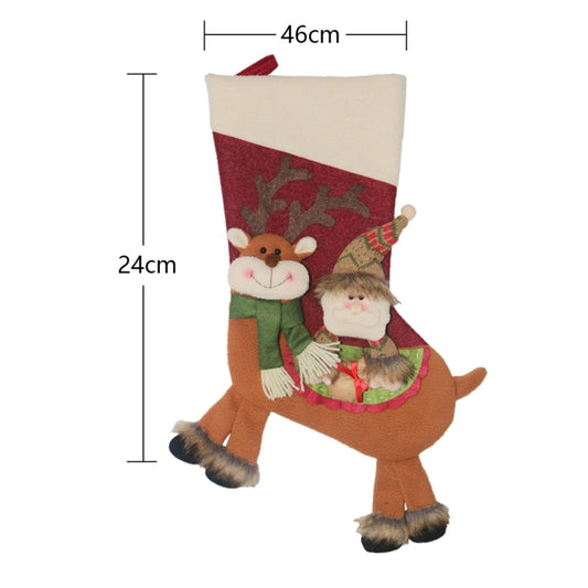 CX20226 Santa Claus Pattern Christmas Sock Gift Bag Christmas Tree Pendant Decoration by bashfashion