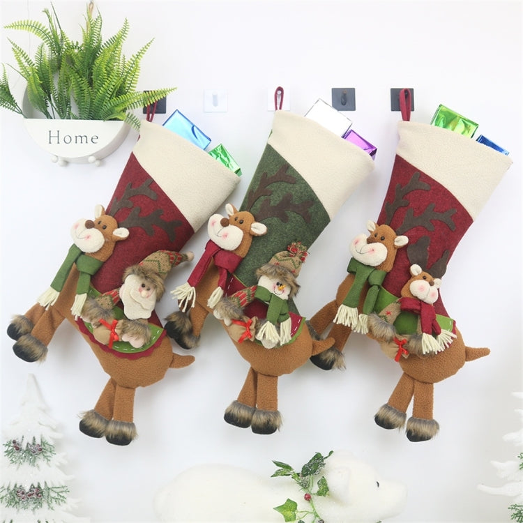 CX20226 Santa Claus Pattern Christmas Sock Gift Bag Christmas Tree Pendant Decoration by bashfashion