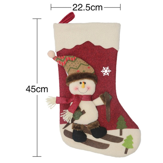 CX20227 Snowman Pattern Christmas Sock Gift Bag Christmas Tree Pendant Decoration by bashfashion