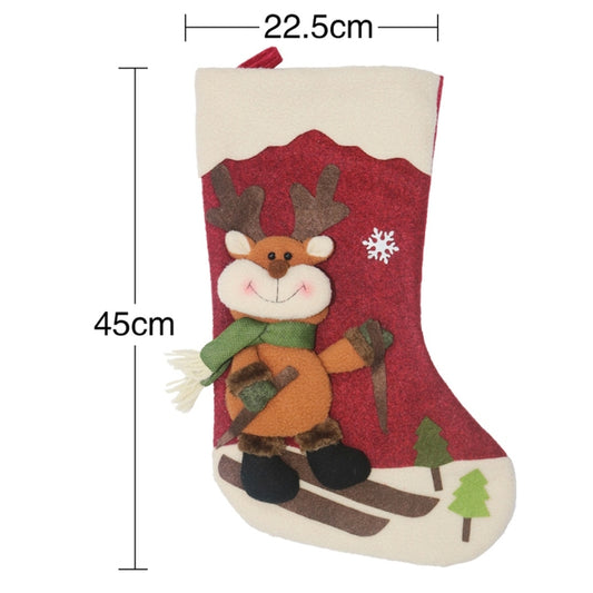 CX20227 Elk Pattern Christmas Sock Gift Bag Christmas Tree Pendant Decoration by bashfashion