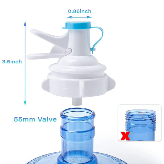 PP Water Bottle Faucet Dispenser Valve for 55mm Crown Top Bottle with Dustproof Cover by bashfashion