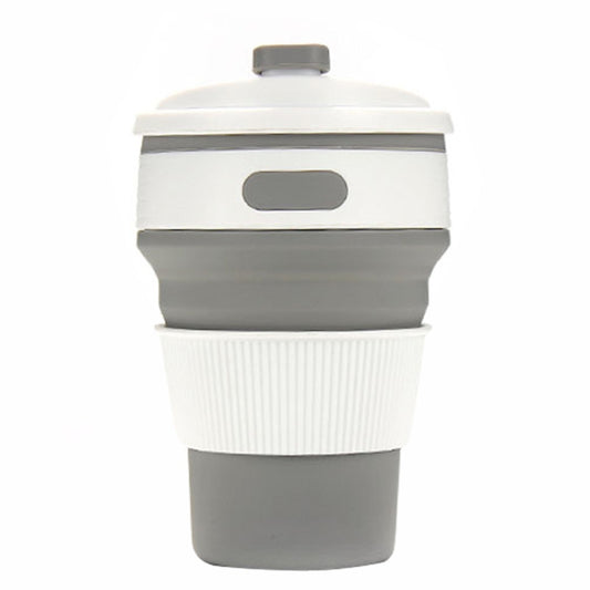 350ml Folding Portable Silicone Coffee Cup Multi-function Travel Cup (Grey) by bashfashion