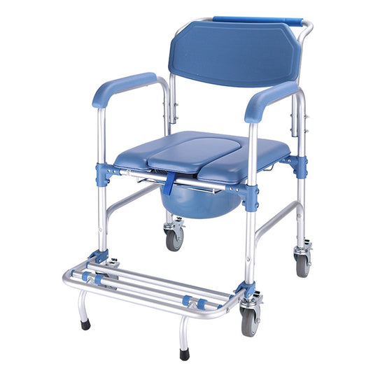Elderly Toilet Seat Aluminum Alloy Wheelchair Pregnant Women Shower Chair with Wheels by bashfashion